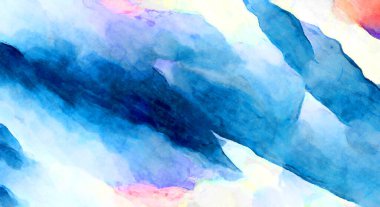 Soyut suluboya sanat eserleri. Fırça boyalı dijital resim. Renkli yaratıcı suluboya çizimi.