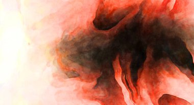 Soyut suluboya sanat eserleri. Fırça boyalı dijital resim. Renkli yaratıcı suluboya çizimi.