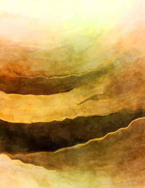 Soyut suluboya sanat eserleri. Fırça boyalı dijital resim. Renkli yaratıcı suluboya çizimi.