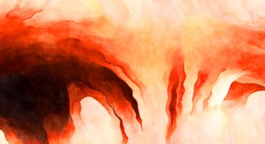 Soyut suluboya sanat eserleri. Fırça boyalı dijital resim. Renkli yaratıcı suluboya çizimi.