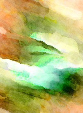 Soyut suluboya sanat eserleri. Fırça boyalı dijital resim. Renkli yaratıcı suluboya çizimi.