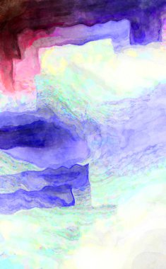 Soyut suluboya sanat eserleri. Fırça boyalı dijital resim. Renkli yaratıcı suluboya çizimi.