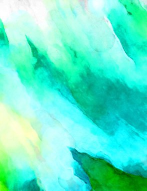 Soyut suluboya sanat eserleri. Fırça boyalı dijital resim. Renkli yaratıcı suluboya çizimi.