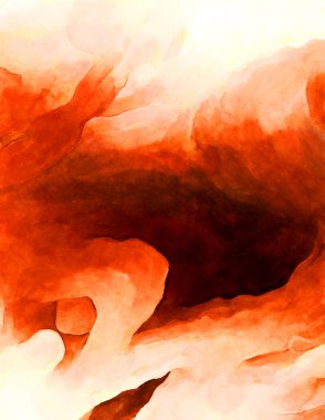 Soyut suluboya sanat eserleri. Fırça boyalı dijital resim. Renkli yaratıcı suluboya çizimi.