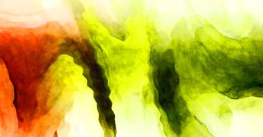 Soyut suluboya sanat eserleri. Fırça boyalı dijital resim. Renkli yaratıcı suluboya çizimi.