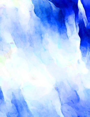 Soyut suluboya sanat eserleri. Fırça boyalı dijital resim. Renkli yaratıcı suluboya çizimi.