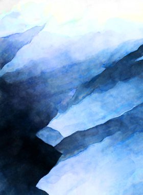 Soyut suluboya sanat eserleri. Fırça boyalı dijital resim. Renkli yaratıcı suluboya çizimi.