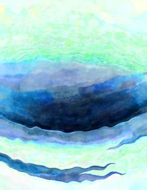 Soyut suluboya sanat eserleri. Fırça boyalı dijital resim. Renkli yaratıcı suluboya çizimi.