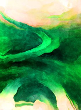 Soyut suluboya sanat eserleri. Fırça boyalı dijital resim. Renkli yaratıcı suluboya çizimi.