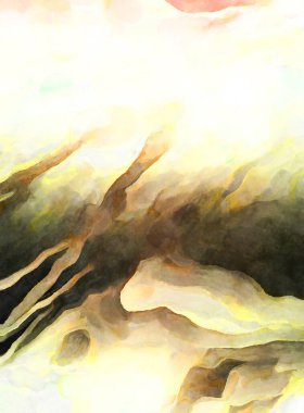 Soyut suluboya sanat eserleri. Fırça boyalı dijital resim. Renkli yaratıcı suluboya çizimi.