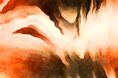 Soyut suluboya sanat eserleri. Fırça boyalı dijital resim. Renkli yaratıcı suluboya çizimi.