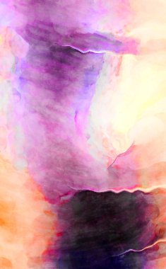 Soyut suluboya sanat eserleri. Fırça boyalı dijital resim. Renkli yaratıcı suluboya çizimi.