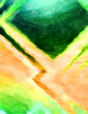 Soyut suluboya sanat eserleri. Fırça boyalı dijital resim. Renkli yaratıcı suluboya çizimi.