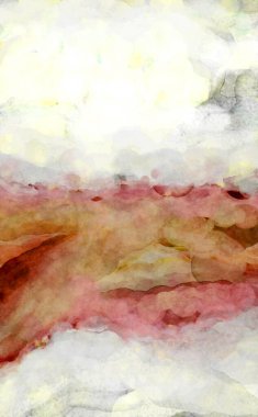 Soyut suluboya sanat eserleri. Fırça boyalı dijital resim. Renkli yaratıcı suluboya çizimi.