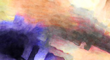 Soyut suluboya sanat eserleri. Fırça boyalı dijital resim. Renkli yaratıcı suluboya çizimi.