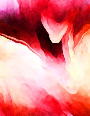 Soyut suluboya sanat eserleri. Fırça boyalı dijital resim. Renkli yaratıcı suluboya çizimi.