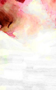 Soyut suluboya sanat eserleri. Fırça boyalı dijital resim. Renkli yaratıcı suluboya çizimi.