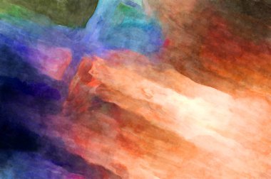 Soyut suluboya sanat eserleri. Fırça boyalı dijital resim. Renkli yaratıcı suluboya çizimi.