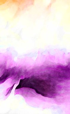 Soyut suluboya sanat eserleri. Fırça boyalı dijital resim. Renkli yaratıcı suluboya çizimi.