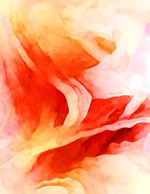 Soyut suluboya sanat eserleri. Fırça boyalı dijital resim. Renkli yaratıcı suluboya çizimi.