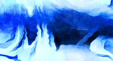 Soyut suluboya sanat eserleri. Fırça boyalı dijital resim. Renkli yaratıcı suluboya çizimi.