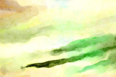 Soyut suluboya sanat eserleri. Fırça boyalı dijital resim. Renkli yaratıcı suluboya çizimi.