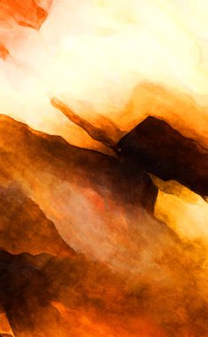 Soyut suluboya sanat eserleri. Fırça boyalı dijital resim. Renkli yaratıcı suluboya çizimi.