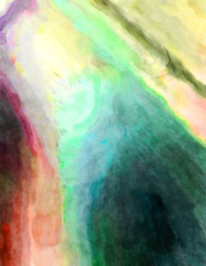 Soyut suluboya sanat eserleri. Fırça boyalı dijital resim. Renkli yaratıcı suluboya çizimi.