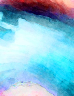 Soyut suluboya sanat eserleri. Fırça boyalı dijital resim. Renkli yaratıcı suluboya çizimi.