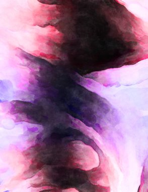 Soyut suluboya sanat eserleri. Fırça boyalı dijital resim. Renkli yaratıcı suluboya çizimi.