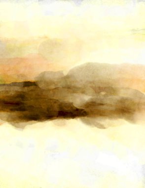 Soyut suluboya sanat eserleri. Fırça boyalı dijital resim. Renkli yaratıcı suluboya çizimi.