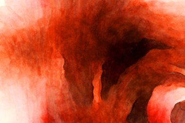 Soyut suluboya sanat eserleri. Fırça boyalı dijital resim. Renkli yaratıcı suluboya çizimi.