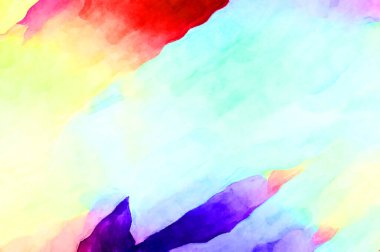 Soyut suluboya sanat eserleri. Fırça boyalı dijital resim. Renkli yaratıcı suluboya çizimi.