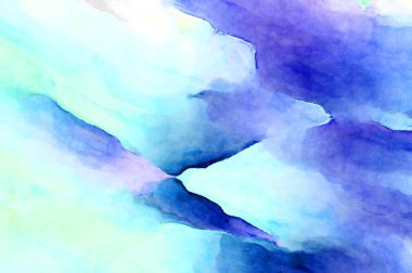 Soyut suluboya sanat eserleri. Fırça boyalı dijital resim. Renkli yaratıcı suluboya çizimi.