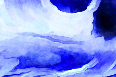 Soyut suluboya sanat eserleri. Fırça boyalı dijital resim. Renkli yaratıcı suluboya çizimi.