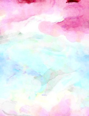 Soyut suluboya sanat eserleri. Fırça boyalı dijital resim. Renkli yaratıcı suluboya çizimi.