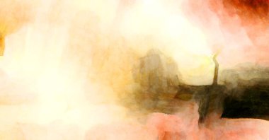 Soyut suluboya sanat eserleri. Fırça boyalı dijital resim. Renkli yaratıcı suluboya çizimi.