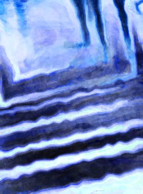 Soyut suluboya sanat eserleri. Fırça boyalı dijital resim. Renkli yaratıcı suluboya çizimi.