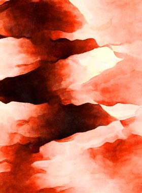 Soyut suluboya sanat eserleri. Fırça boyalı dijital resim. Renkli yaratıcı suluboya çizimi.