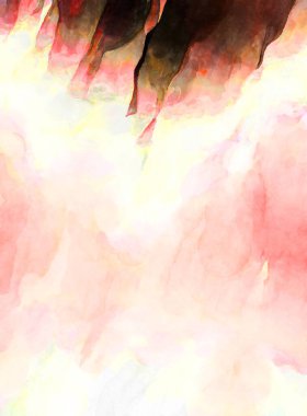 Soyut suluboya sanat eserleri. Fırça boyalı dijital resim. Renkli yaratıcı suluboya çizimi.