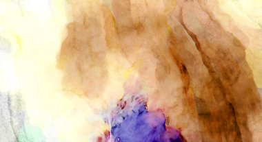 Soyut suluboya sanat eserleri. Fırça boyalı dijital resim. Renkli yaratıcı suluboya çizimi.