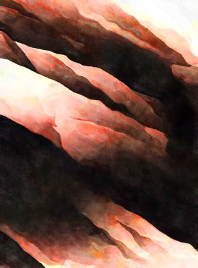 Soyut suluboya sanat eserleri. Fırça boyalı dijital resim. Renkli yaratıcı suluboya çizimi.