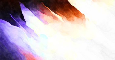 Soyut suluboya sanat eserleri. Fırça boyalı dijital resim. Renkli yaratıcı suluboya çizimi.