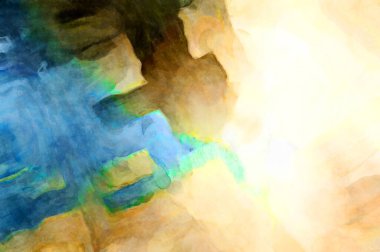 Soyut suluboya sanat eserleri. Fırça boyalı dijital resim. Renkli yaratıcı suluboya çizimi.