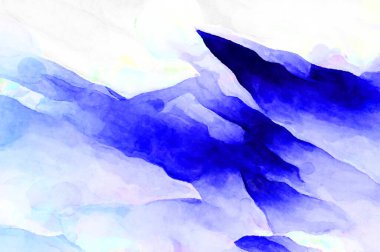 Soyut suluboya sanat eserleri. Fırça boyalı dijital resim. Renkli yaratıcı suluboya çizimi.