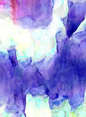 Soyut suluboya sanat eserleri. Fırça boyalı dijital resim. Renkli yaratıcı suluboya çizimi.