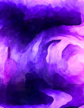 Soyut suluboya sanat eserleri. Fırça boyalı dijital resim. Renkli yaratıcı suluboya çizimi.