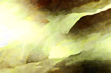 Soyut suluboya sanat eserleri. Fırça boyalı dijital resim. Renkli yaratıcı suluboya çizimi.