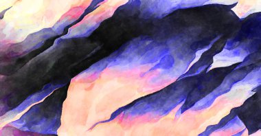 Soyut suluboya sanat eserleri. Fırça boyalı dijital resim. Renkli yaratıcı suluboya çizimi.