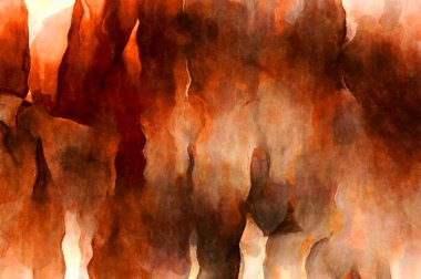 Soyut suluboya sanat eserleri. Fırça boyalı dijital resim. Renkli yaratıcı suluboya çizimi.